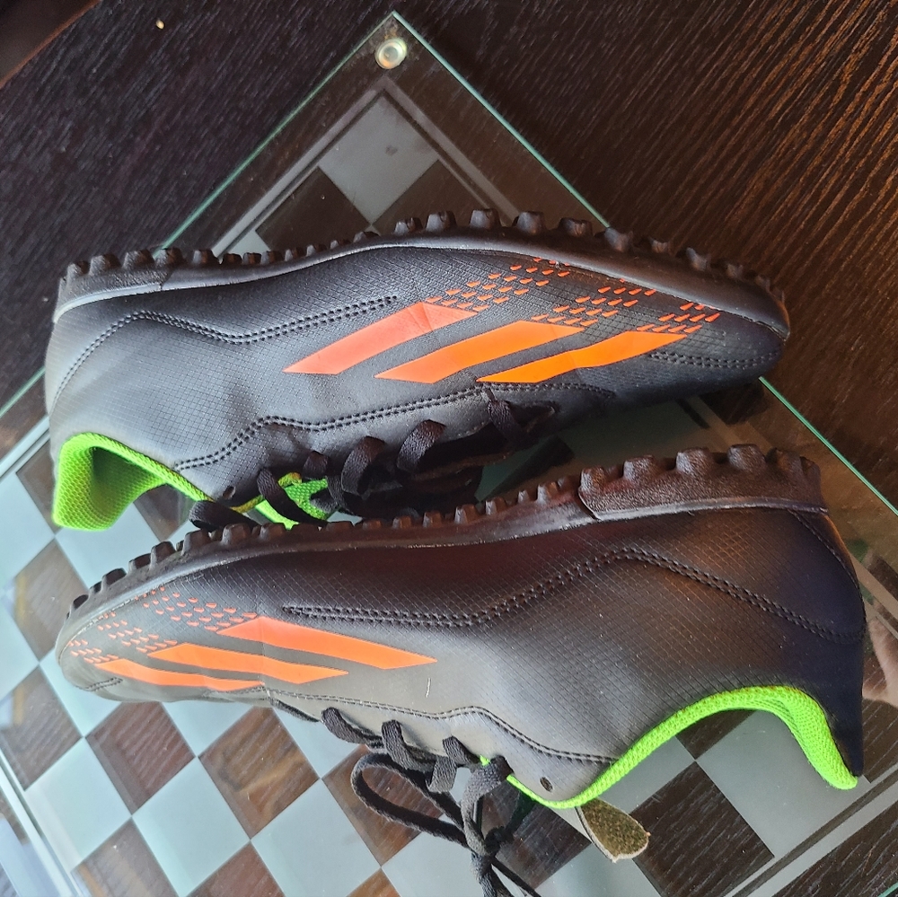 Adidas Black and Neon Green Soccer Cleats Size 6